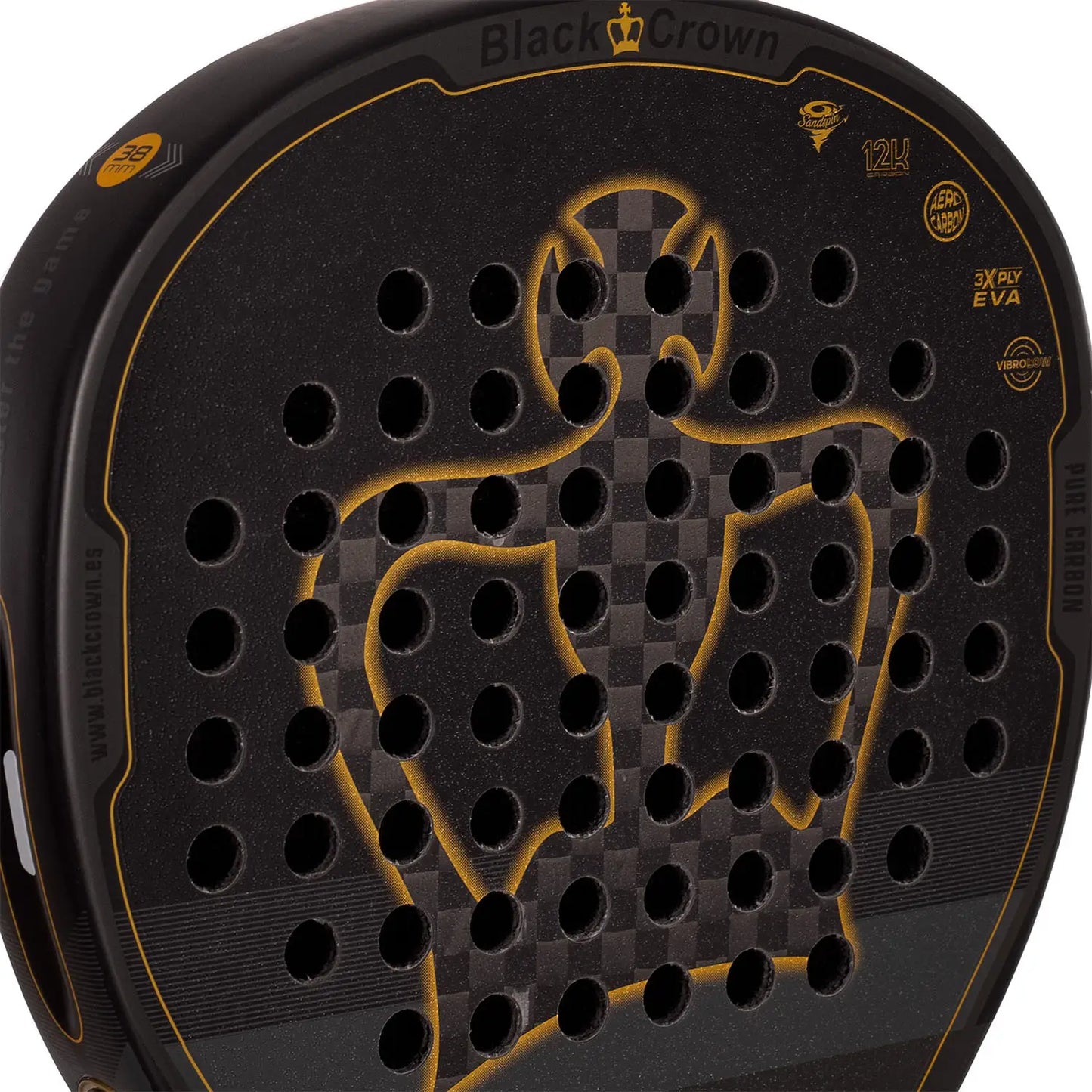 Black Crown Patron Gold Padel Racket - Ravar