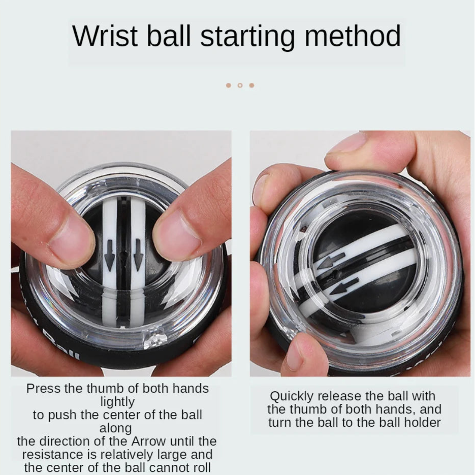100KG Gyro Power Ball – LED Wrist & Hand Strengthener for Muscle Training - Ravar