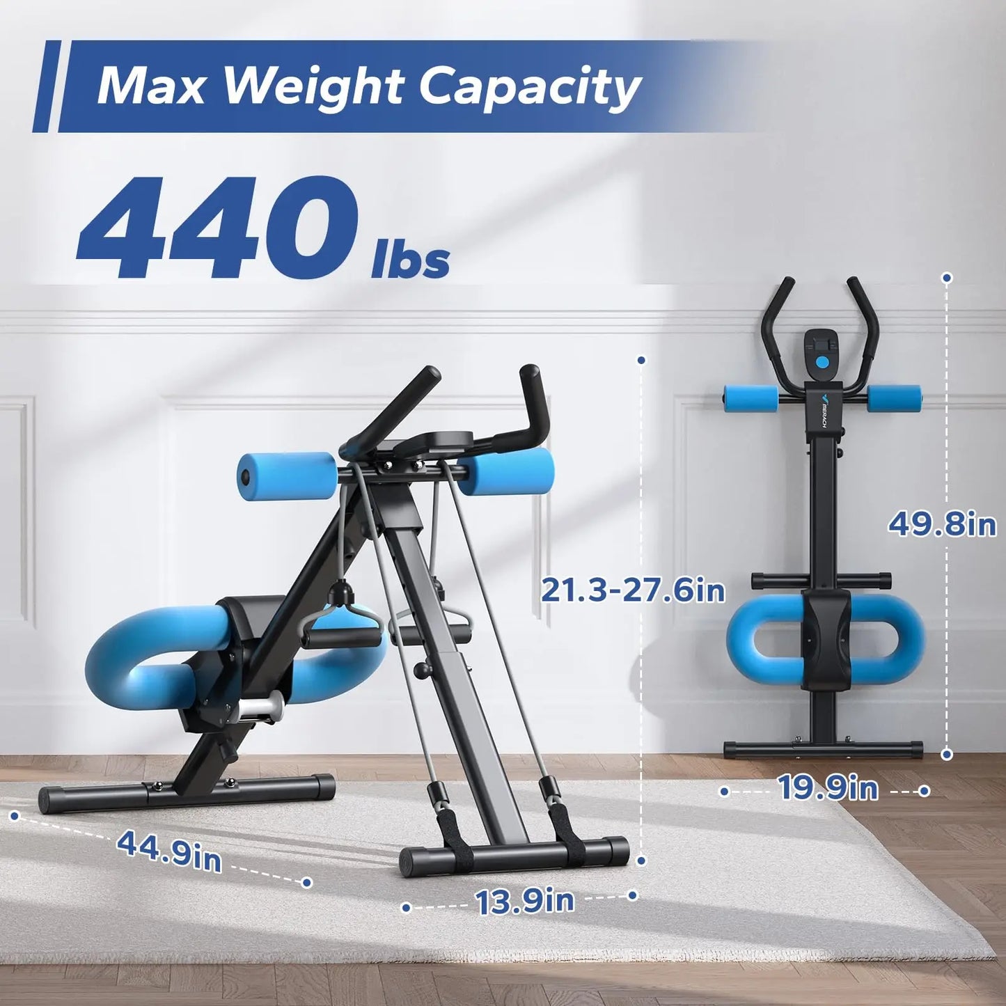 MERACH Adjustable Ab Machine Trainer – Foldable Core Workout Station - Ravar