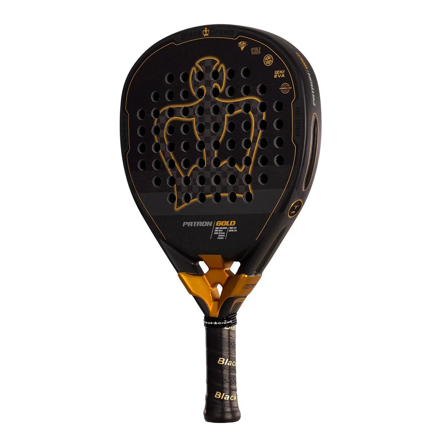 Black Crown Patron Gold Padel Racket - Ravar