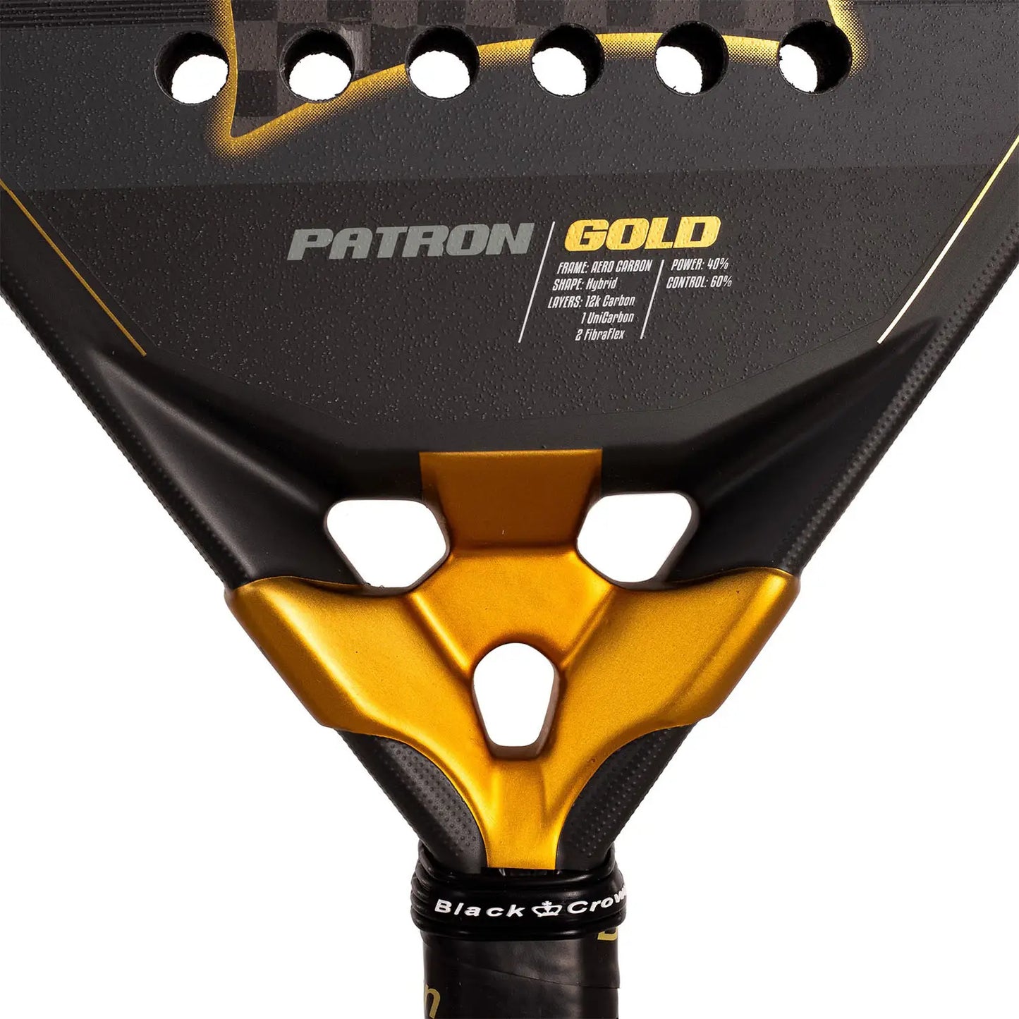 Black Crown Patron Gold Padel Racket - Ravar