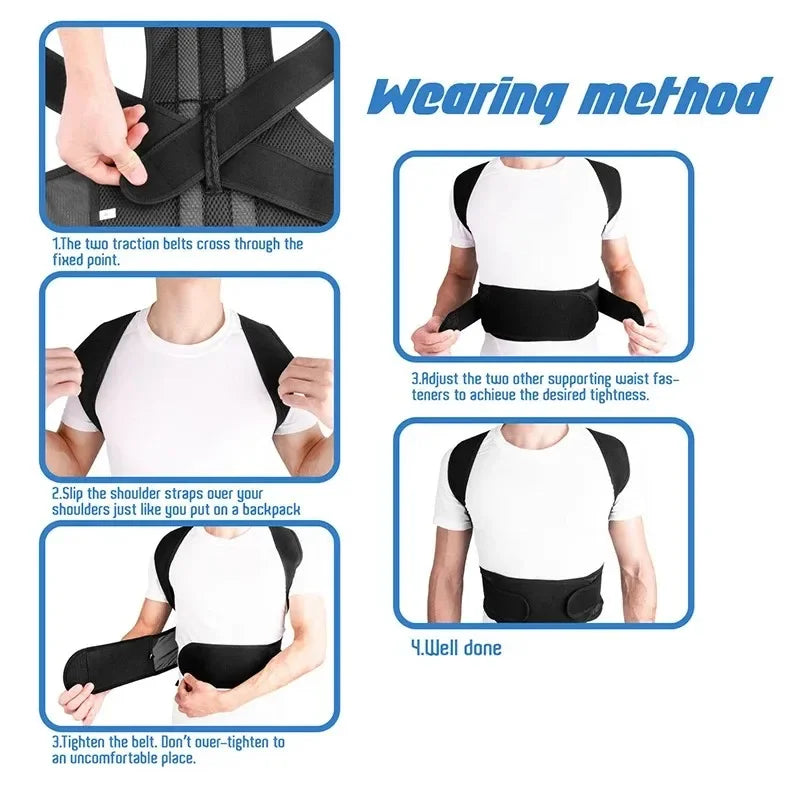 Adjustable Posture Corrector – Back & Shoulder Support for Men and Women - Ravar