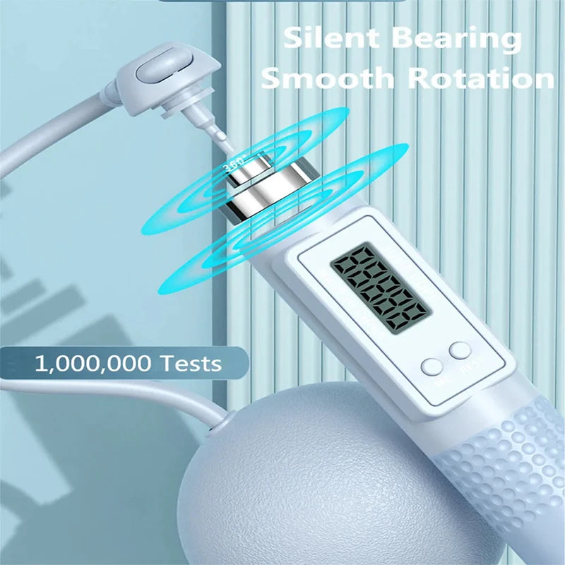 Weight Loss Jump Rope Intelligent Counting Crossfit Adjustable Cordless Skipping Rope Fitness Non-slip Handle Jump Professional - Ravar