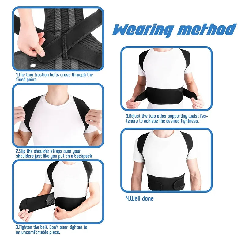 Adjustable Posture Corrector – Back & Shoulder Support for Men and Women - Ravar
