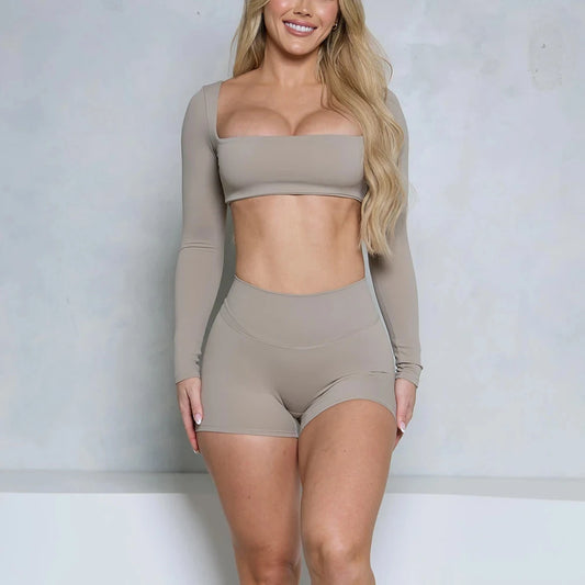 Women’s Long Sleeve Yoga & Gym Set – Two Piece - Ravar