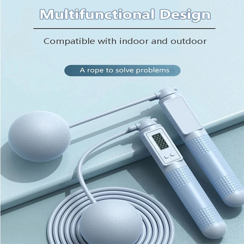 Weight Loss Jump Rope Intelligent Counting Crossfit Adjustable Cordless Skipping Rope Fitness Non-slip Handle Jump Professional - Ravar