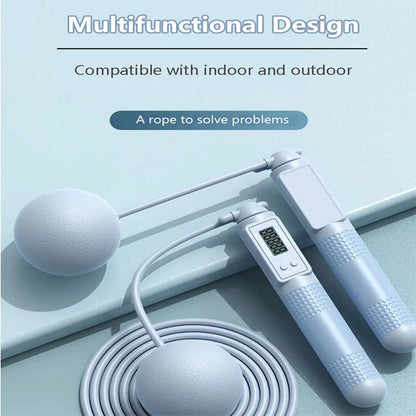 Weight Loss Jump Rope Intelligent Counting Crossfit Adjustable Cordless Skipping Rope Fitness Non-slip Handle Jump Professional - Ravar