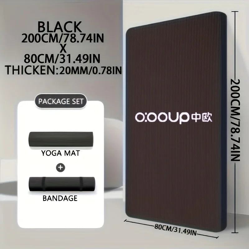 15/20mm Thick NBR Yoga Mat Moisture-proof Outdoor Non-Slip Durable Camping Picnic Mat 200x80cm Exercise Gym Fitness Workout - Ravar