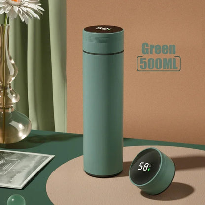 500ml Stainless Steel Insulated Water Bottle – Leak-Proof, Temp Display, 24hr Hot/Cold - Ravar