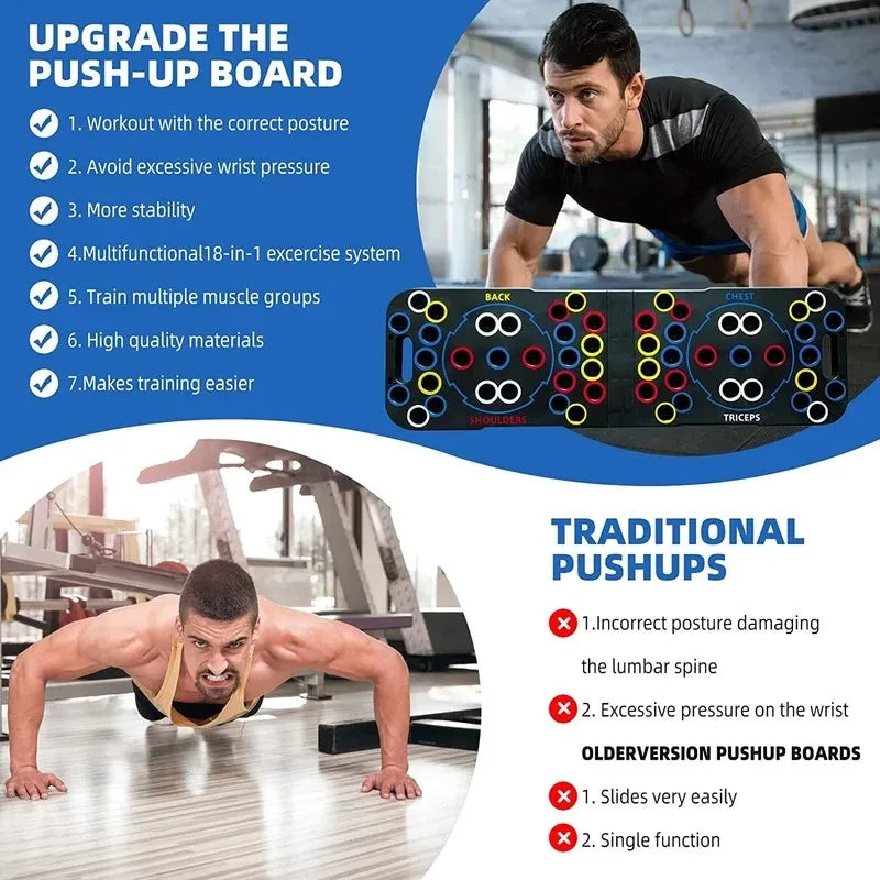Multi-Function Push-Up Board – Home Gym Push-Up Bar System for Strength Training - Ravar