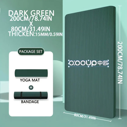 15/20mm Thick NBR Yoga Mat Moisture-proof Outdoor Non-Slip Durable Camping Picnic Mat 200x80cm Exercise Gym Fitness Workout - Ravar