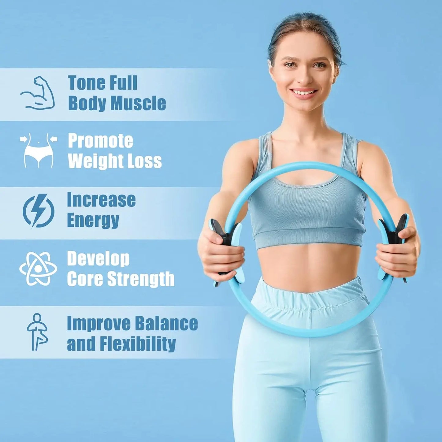 Yoga & Pilates Fitness Ring – Strengthen, Tone & Improve Flexibility - Ravar