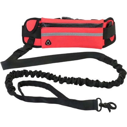 Hands-Free Dog Running Leash with Adjustable Waist Bag – Reflective & Shock-Absorbing Design - Ravar