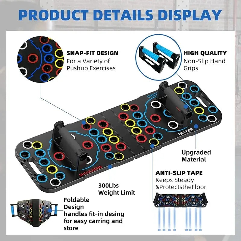 Multi-Function Push-Up Board – Home Gym Push-Up Bar System for Strength Training - Ravar