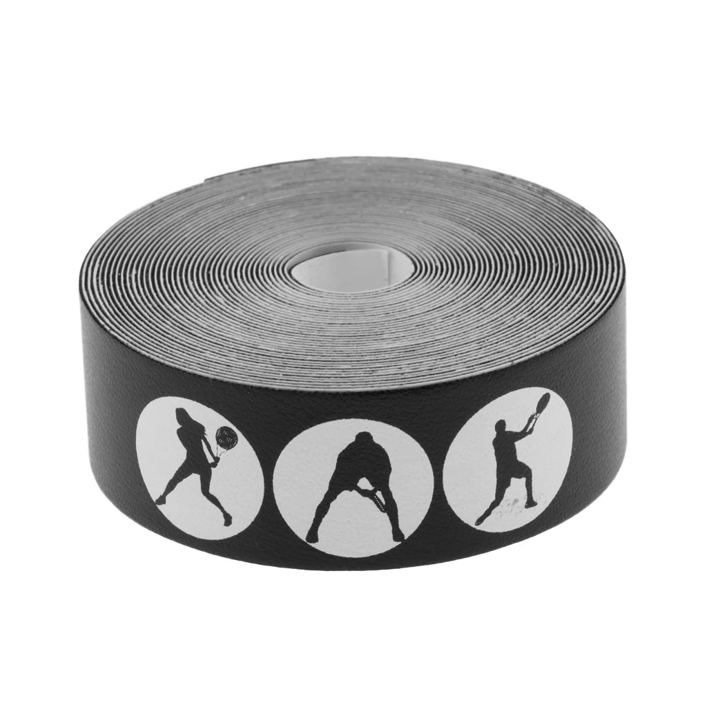 5M Racket Head Protection Tape – Universal PU Guard Strip for Tennis, Badminton & Squash Rackets (Black/White) - Ravar