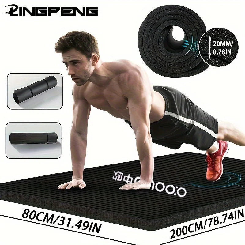 15/20mm Thick NBR Yoga Mat Moisture-proof Outdoor Non-Slip Durable Camping Picnic Mat 200x80cm Exercise Gym Fitness Workout - Ravar