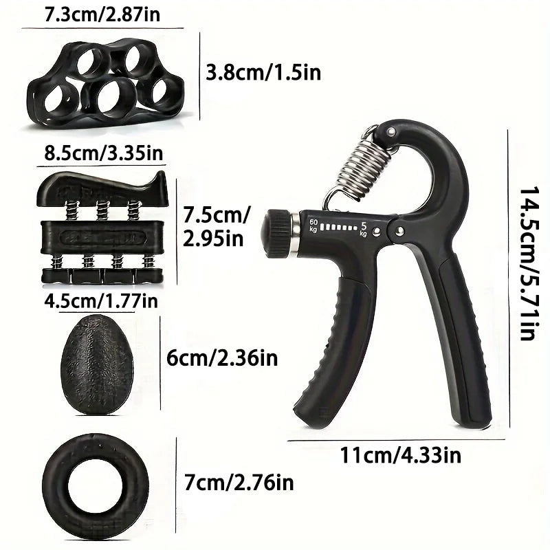 5-Piece Adjustable Hand Grip Strengthener Set for All Fitness Levels - Ravar