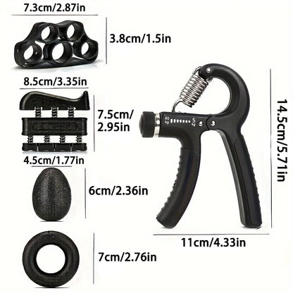 5-Piece Adjustable Hand Grip Strengthener Set for All Fitness Levels - Ravar