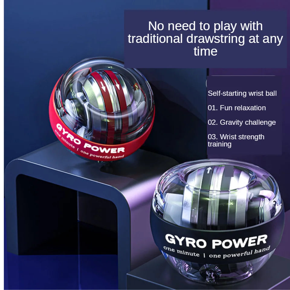 100KG Gyro Power Ball – LED Wrist & Hand Strengthener for Muscle Training - Ravar