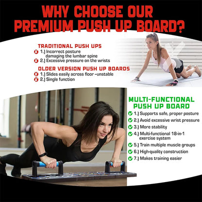Multi-Function Push-Up Board – Home Gym Push-Up Bar System for Strength Training - Ravar