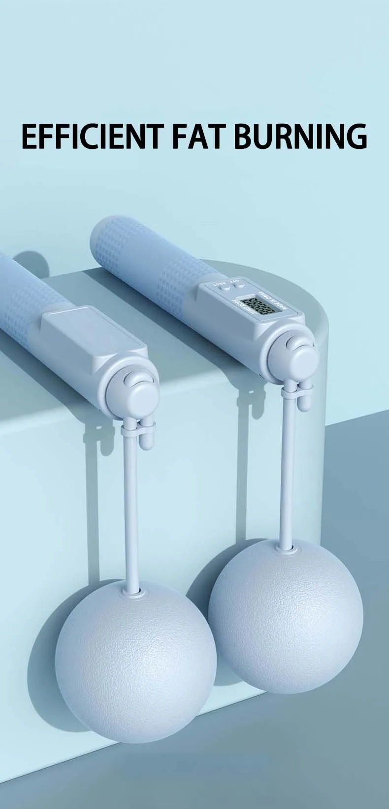 Weight Loss Jump Rope Intelligent Counting Crossfit Adjustable Cordless Skipping Rope Fitness Non-slip Handle Jump Professional - Ravar