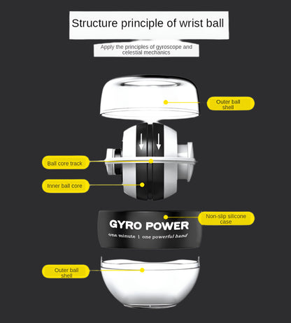 100KG Gyro Power Ball – LED Wrist & Hand Strengthener for Muscle Training - Ravar