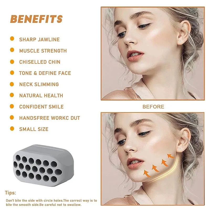 Silicone Jaw Exerciser Facial Toner & Jawline Fitness Ball Neck Toning Equipment Facial Beauty Tool Double Chin Exerciser - Ravar