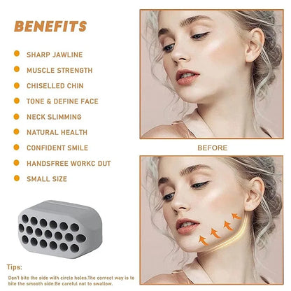 Silicone Jaw Exerciser Facial Toner & Jawline Fitness Ball Neck Toning Equipment Facial Beauty Tool Double Chin Exerciser - Ravar