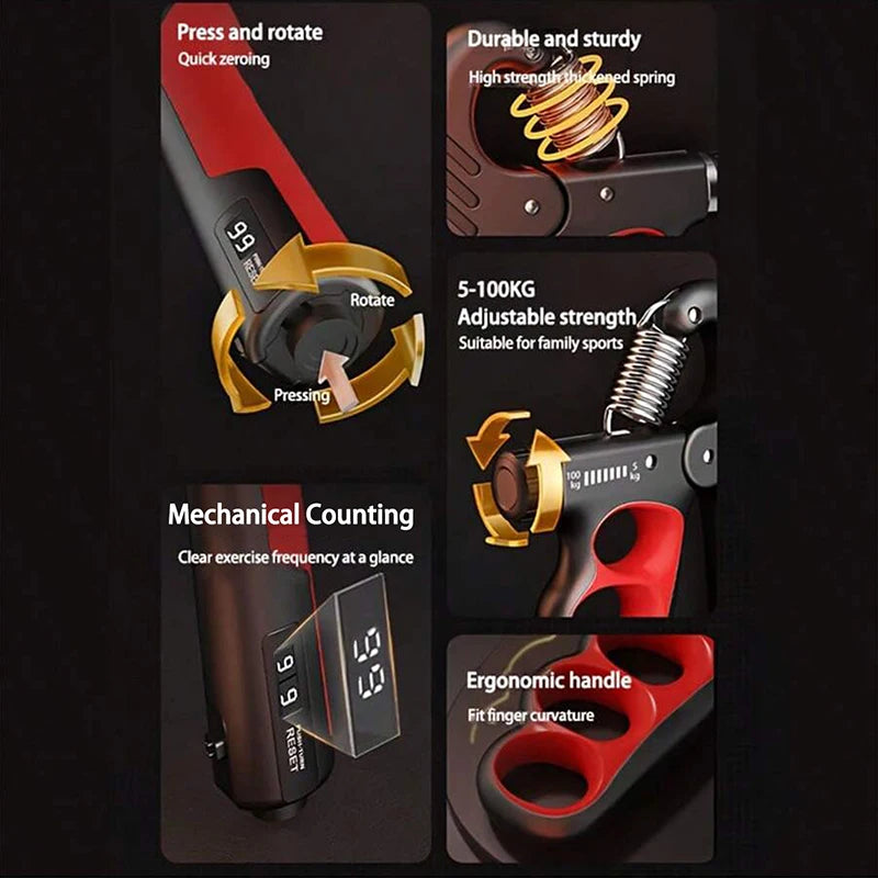 Adjustable Digital Forearm & Grip Strength Trainer for forearm workouts - Ravar