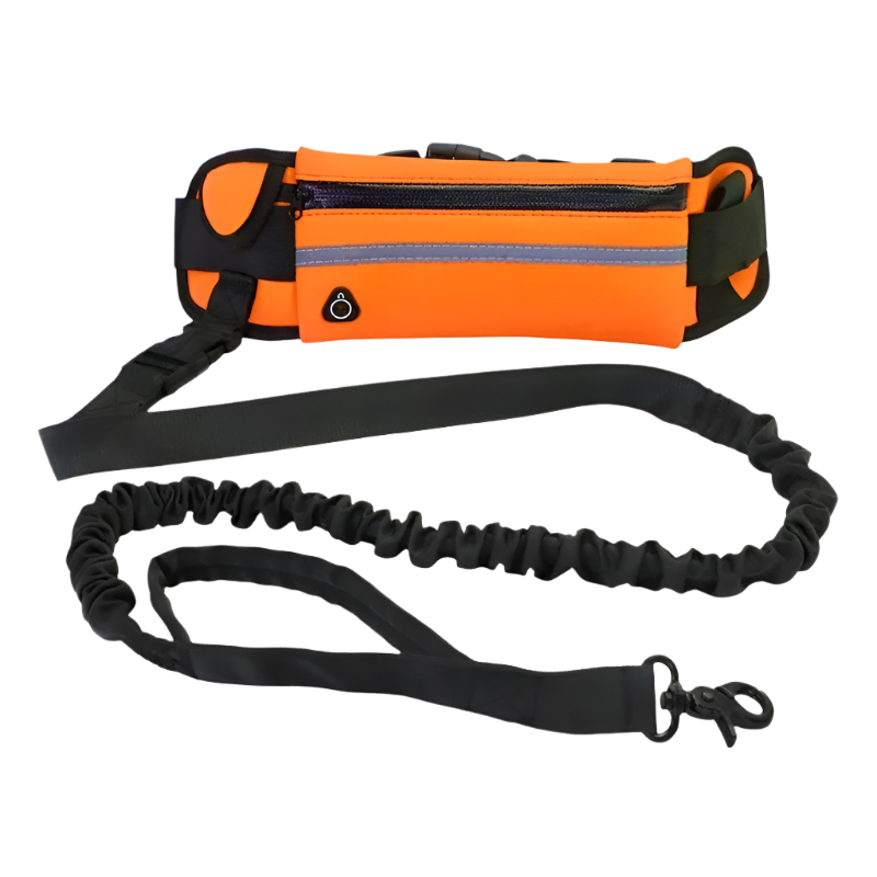 Hands-Free Dog Running Leash with Adjustable Waist Bag – Reflective & Shock-Absorbing Design - Ravar