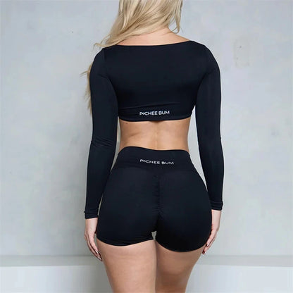 Women’s Two-Piece Long Sleeve Gym Set - Ravar