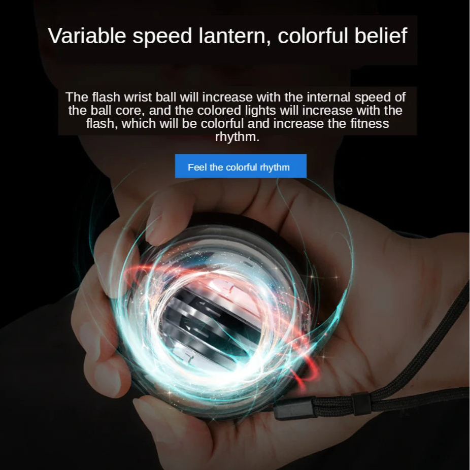 100KG Gyro Power Ball – LED Wrist & Hand Strengthener for Muscle Training - Ravar