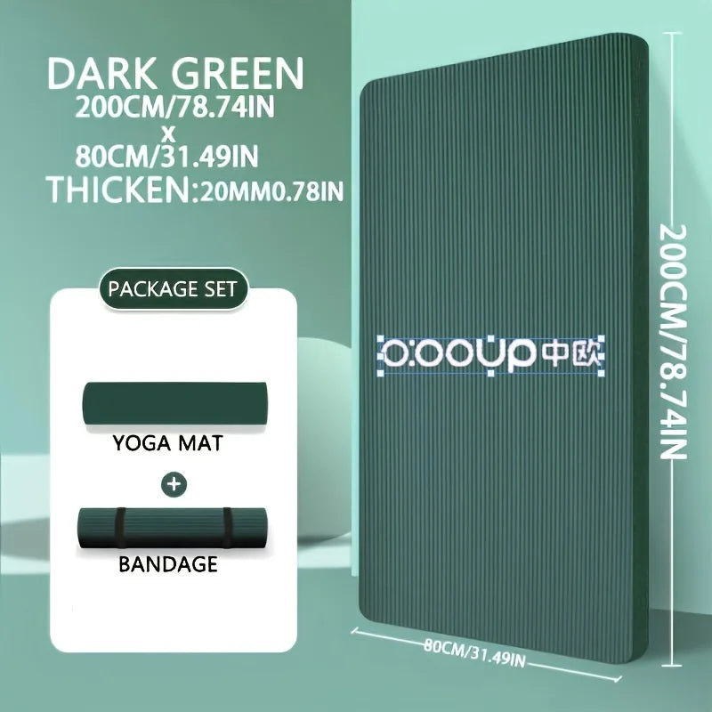 15/20mm Thick NBR Yoga Mat Moisture-proof Outdoor Non-Slip Durable Camping Picnic Mat 200x80cm Exercise Gym Fitness Workout - Ravar